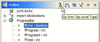 Java Outline view toolbar