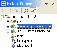 Project using Required plug-in entries container