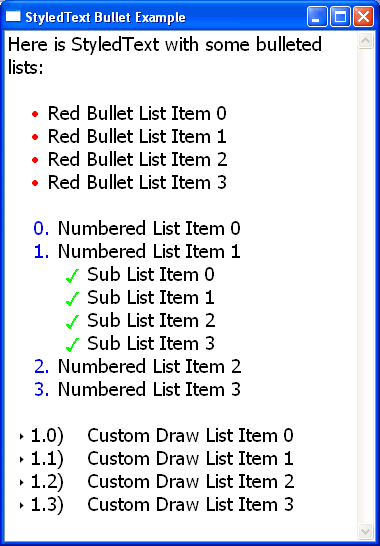 Picture showing bullets in StyledText
