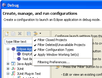 Picture of the launch dialog