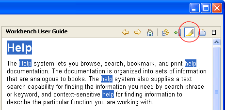 Search highlighting toogle button