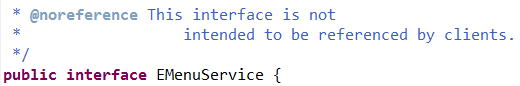 Type defining noreference Javadoc tag