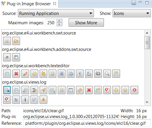The plug-in image browser view