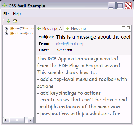 Picture showing the CSS RCP example