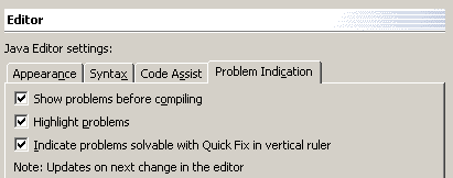 Java Editor preference page