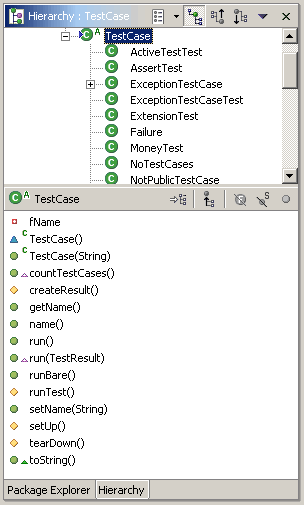 Type hierarchy view