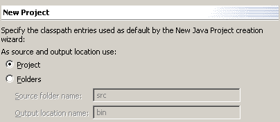 New project preference page
