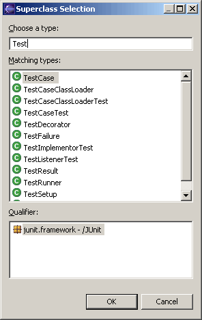 Superclass Selection dialog