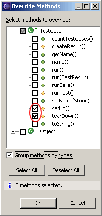 Override Methods dialog