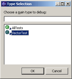 Type selection dialog