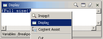 Display view with fFull.size selected and showing context menu