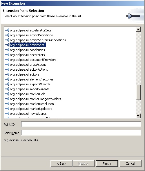 Schema-based wizard - extension point selection