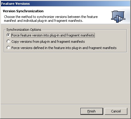 Feature version synchronization wizard