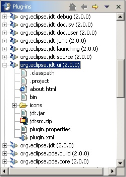 PDE Plug-ins view