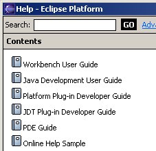 List of books with example entry