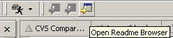 Workbench tool bar with readme action