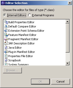 Editor Selection Dialog