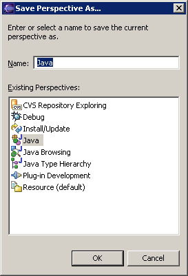 Save Perspective As dialog