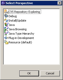 Select Perspective dialog