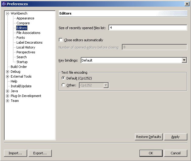 Editors Preference Page