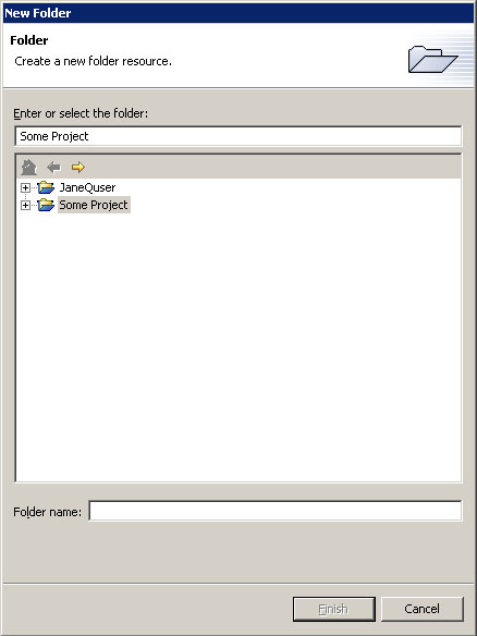 New folder wizard