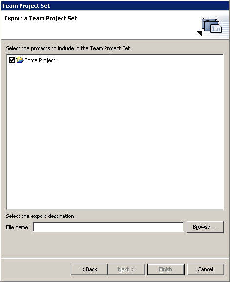 Export team project set page