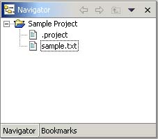 Two views with tabs, navigator view active
