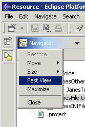 Navigator view menu