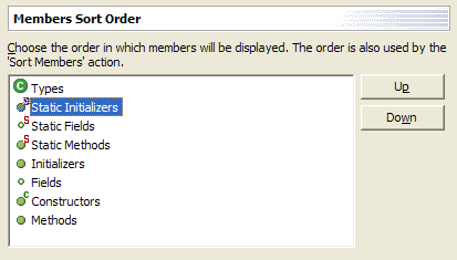 Member Sort Order preference page