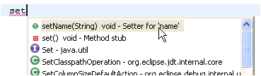 Getter on code assist