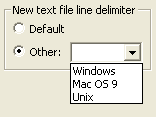 Screenshot of default delimiter dialog
