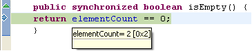Method that would return false since elementCount != 0