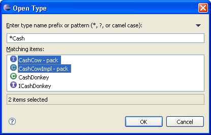 Open Type dialog with multi-selection