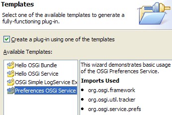 OSGi Services Templates