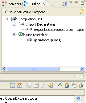 Structure compare pane in Outline view