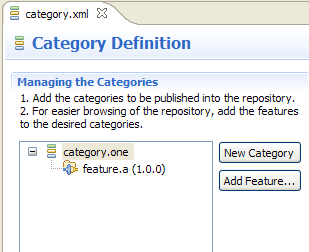 Category Definition editor