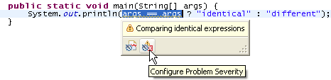 Comparing Identical Values Warning Example