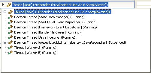 Debug view Breadcrumb Drop-Down