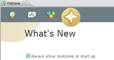 Show Welcome checkbox