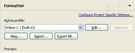 Export All... from Formatter preference page
