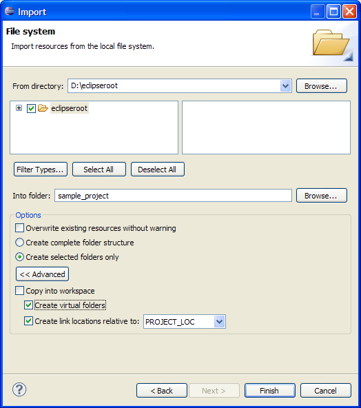 File System Import Wizard
