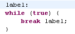 Java formatter example. The simple snippet with a label formatted.