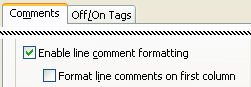 Java formatter preference page. Check the preference on the 'Comments' tab of the formatter profile.
