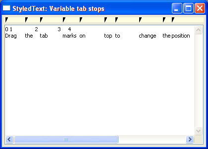 Multi-line variable tab stops in a StyledText