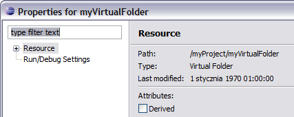 Virtual Folders Properties