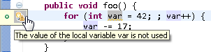 Example of unused local variable