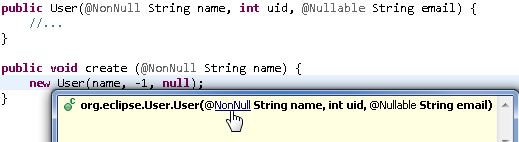 org.eclipse.User.User(@NonNull String name, int uid, @Nullable String email)