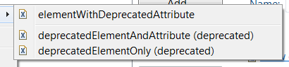 Deprecated extension in menu