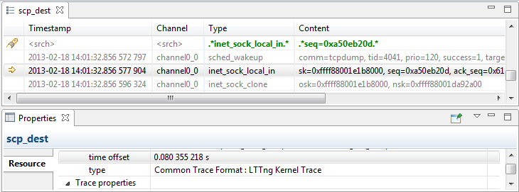 Time Offset - Properties view