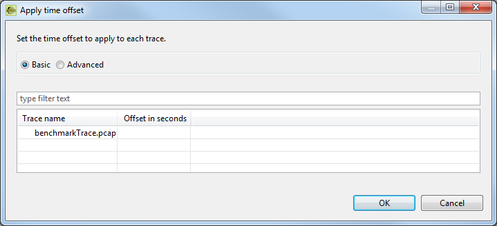 Apply Time Offset dialog - Basic mode